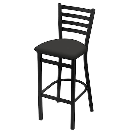 25 Stationary Counter Stool,Black Wrinkle,Canter Iron Seat